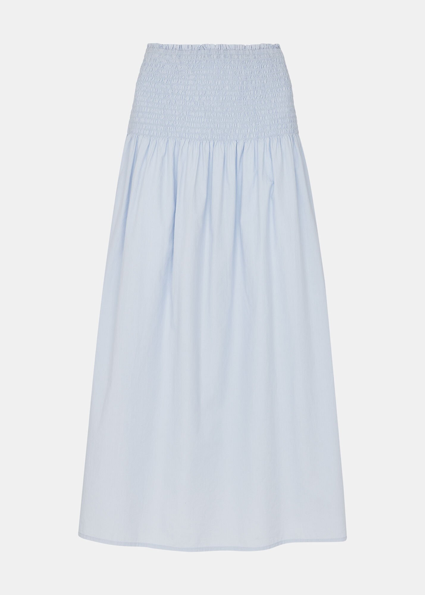 Blue Louisa Smocked Midi Skirt | WHISTLES | Whistles US |