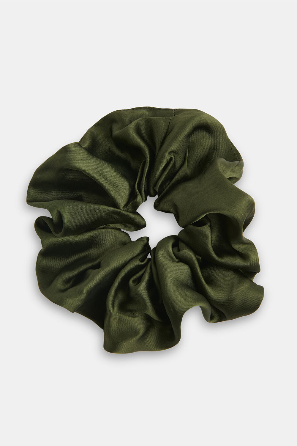 Olive Satin Scrunchie