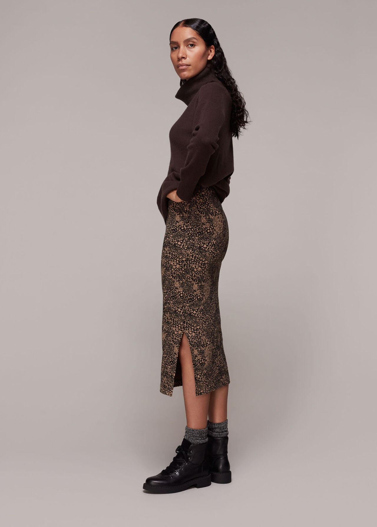 Jacquard Leopard Tube Skirt