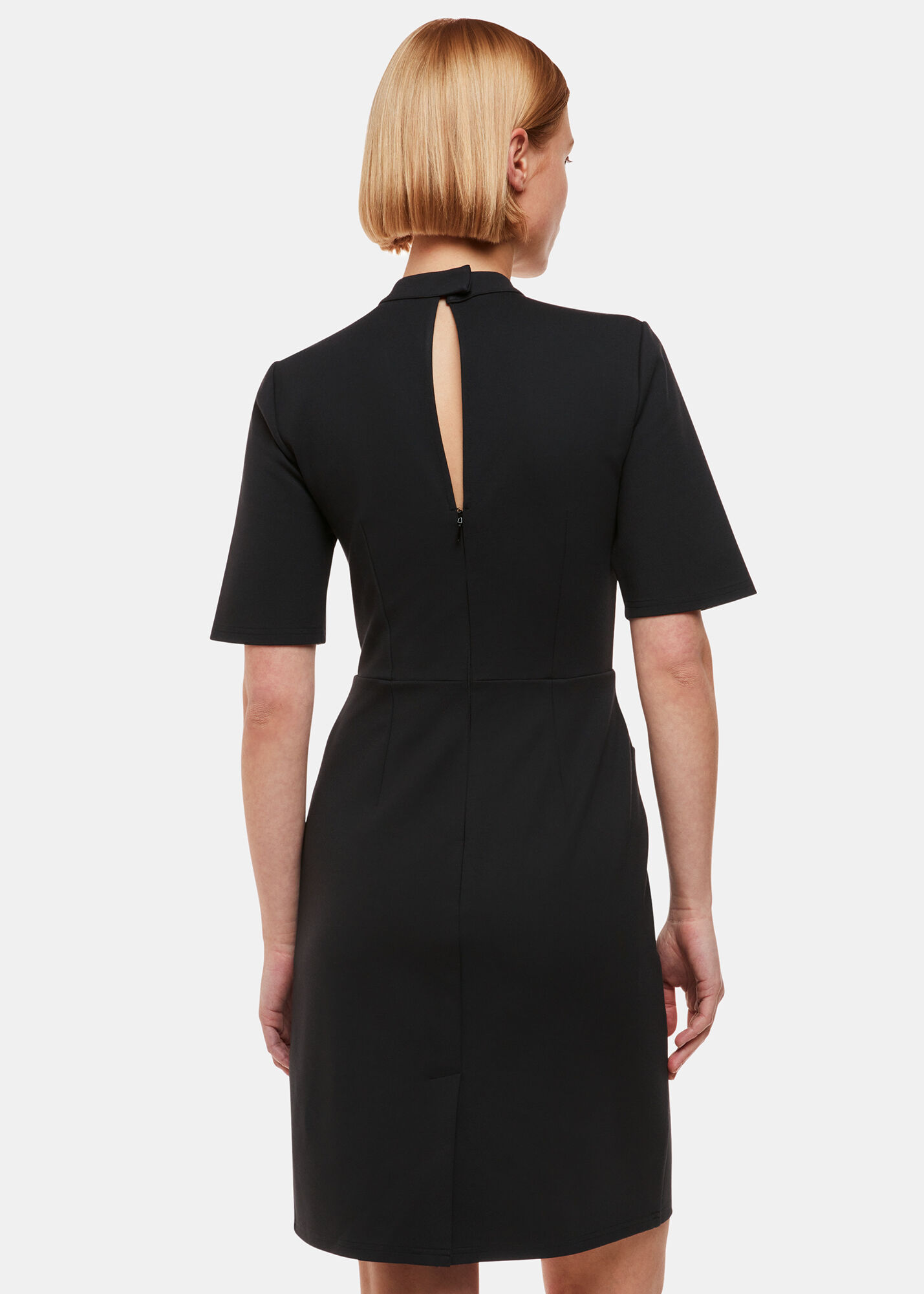 Black ponte shift dress outlet