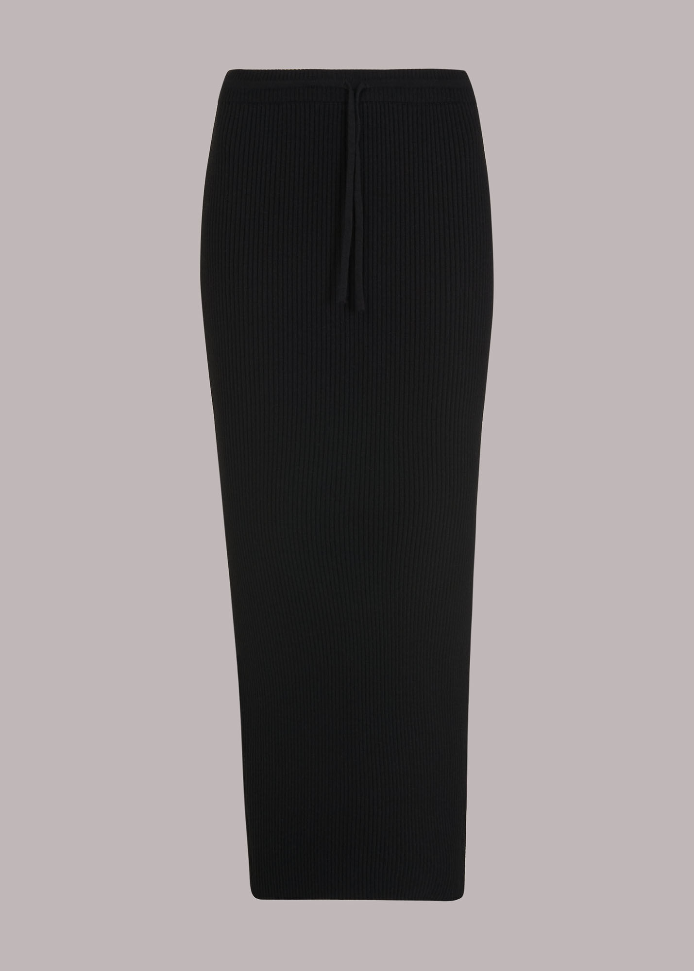 Black Knitted Rib Tube Skirt | WHISTLES | Whistles US |