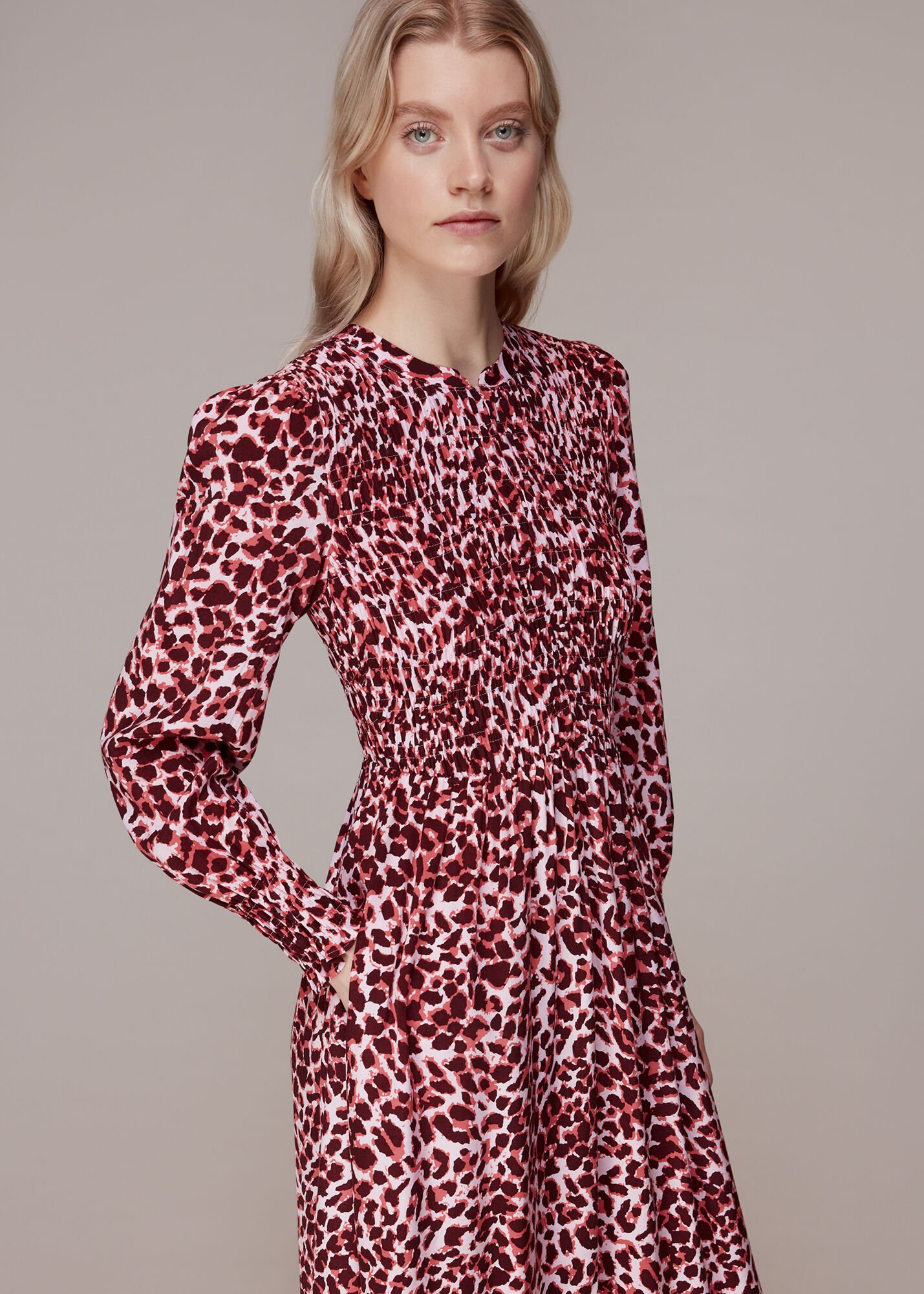 Pink Abstract Cheetah Print Dress