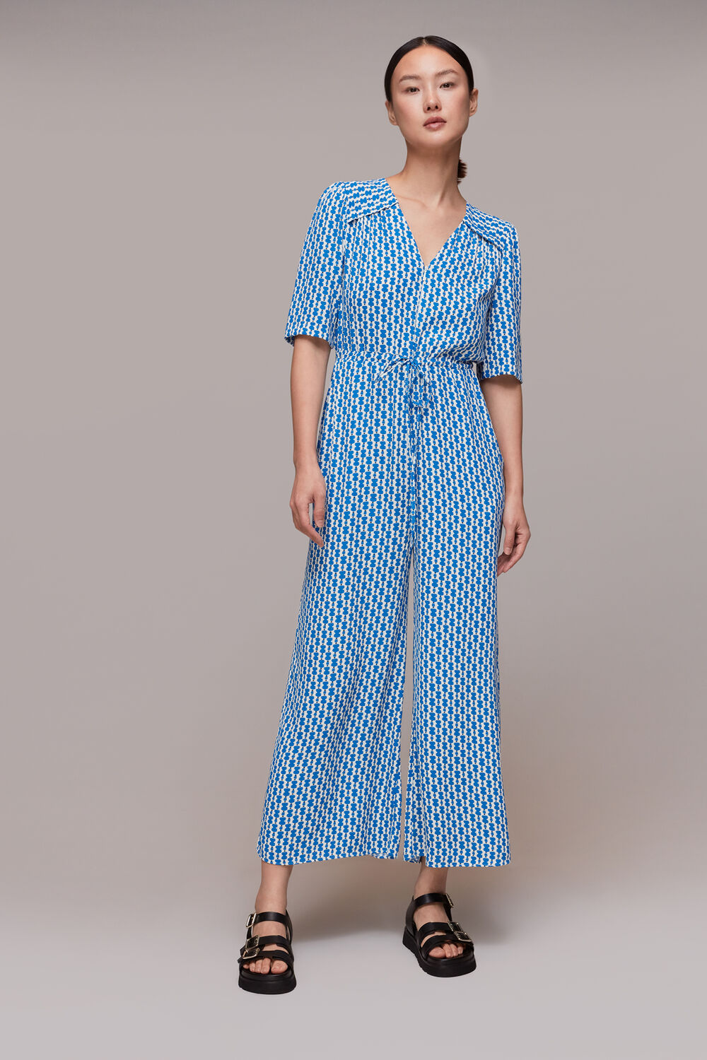 Blue Vertical Stack Jumpsuit