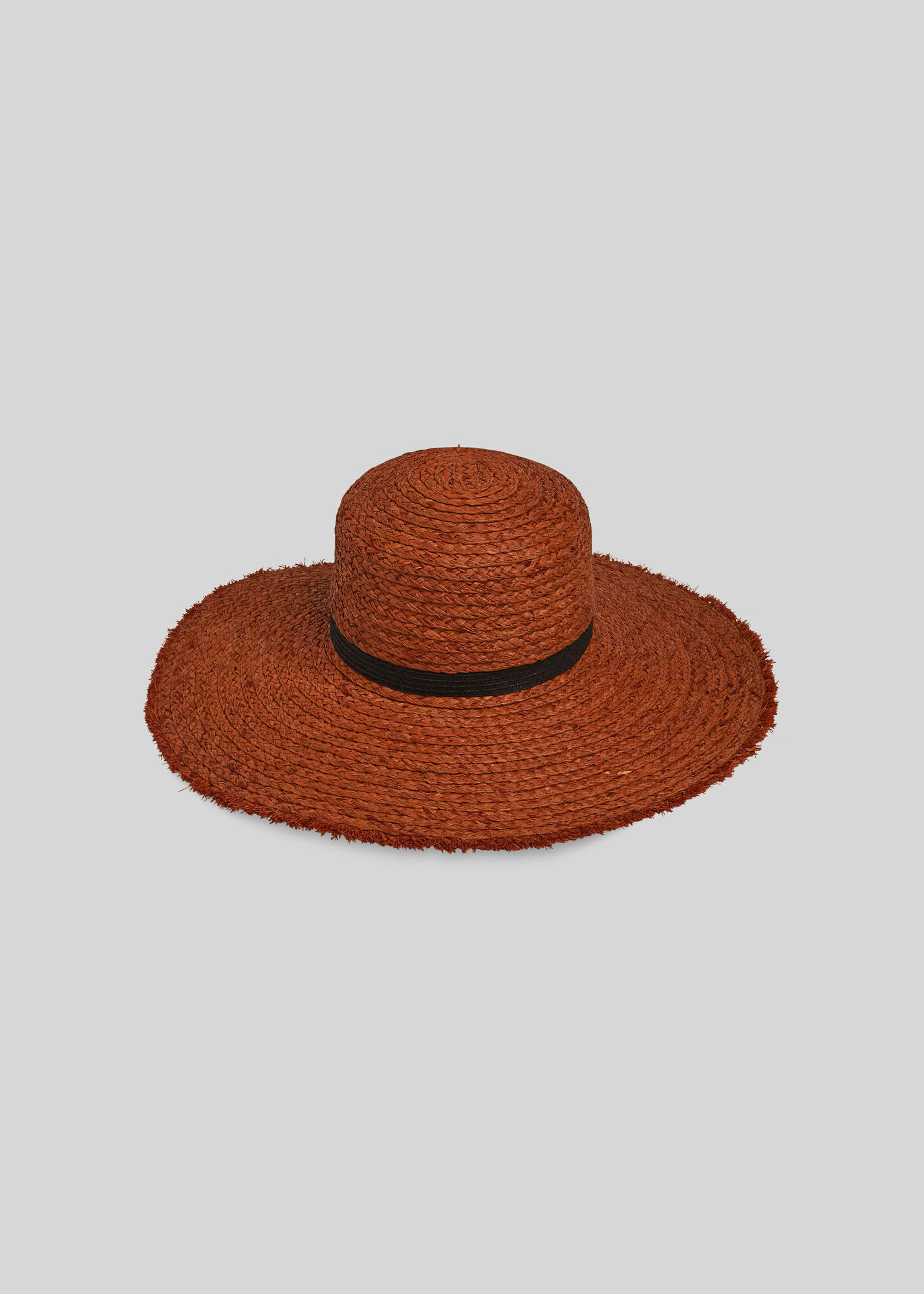 Rust Frayed Wide Brim Sun Hat WHISTLES