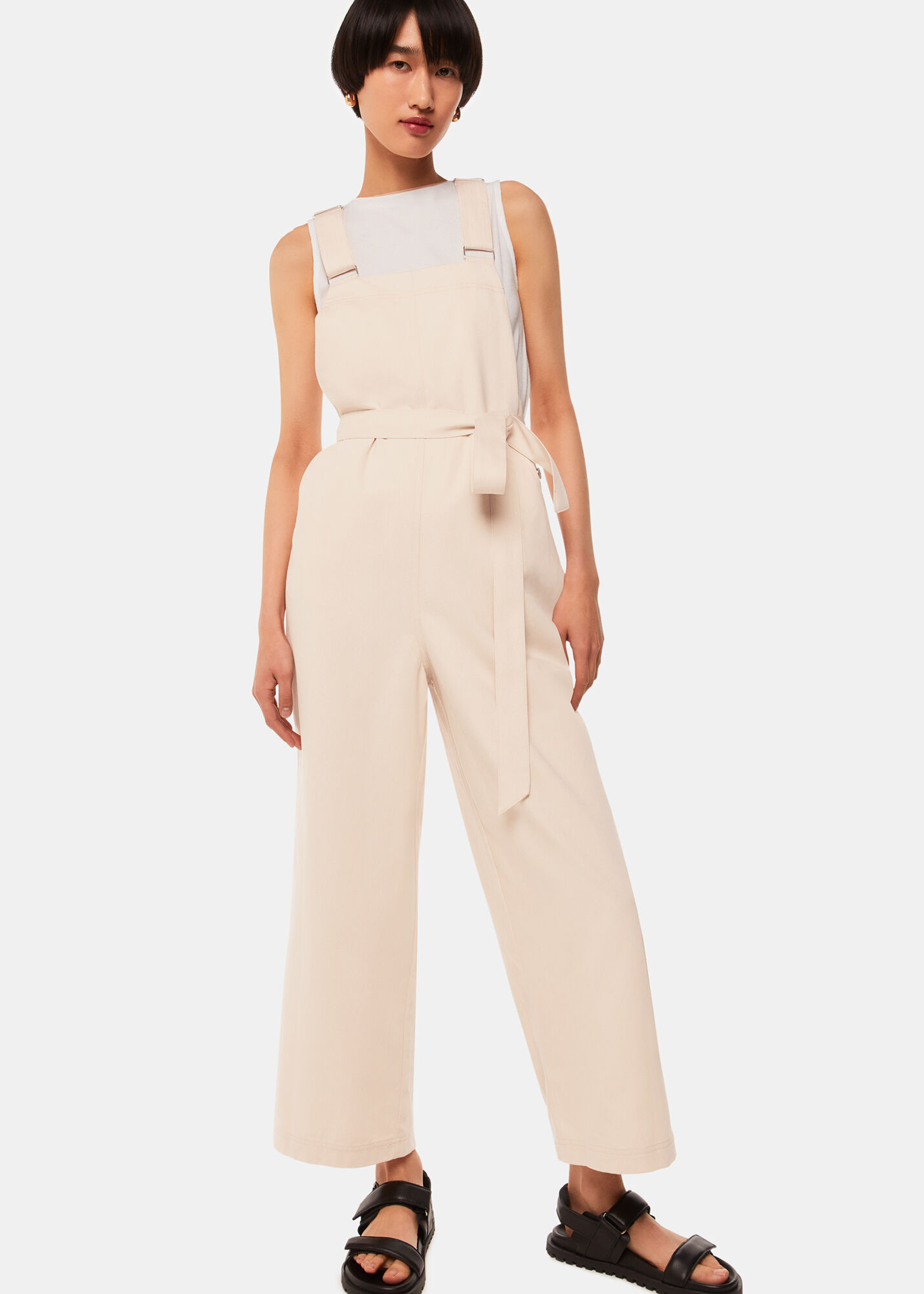 Cream dungarees on sale