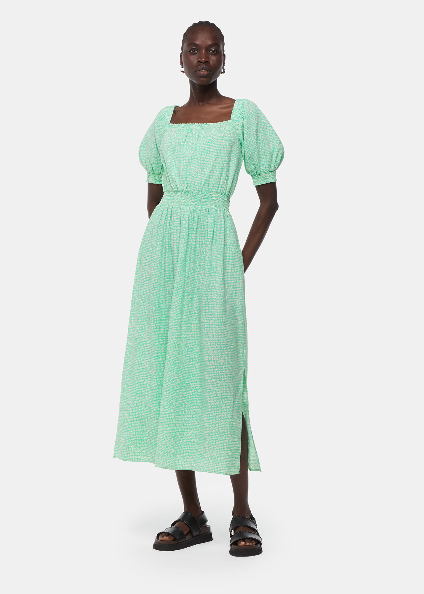 Whistles check dress top
