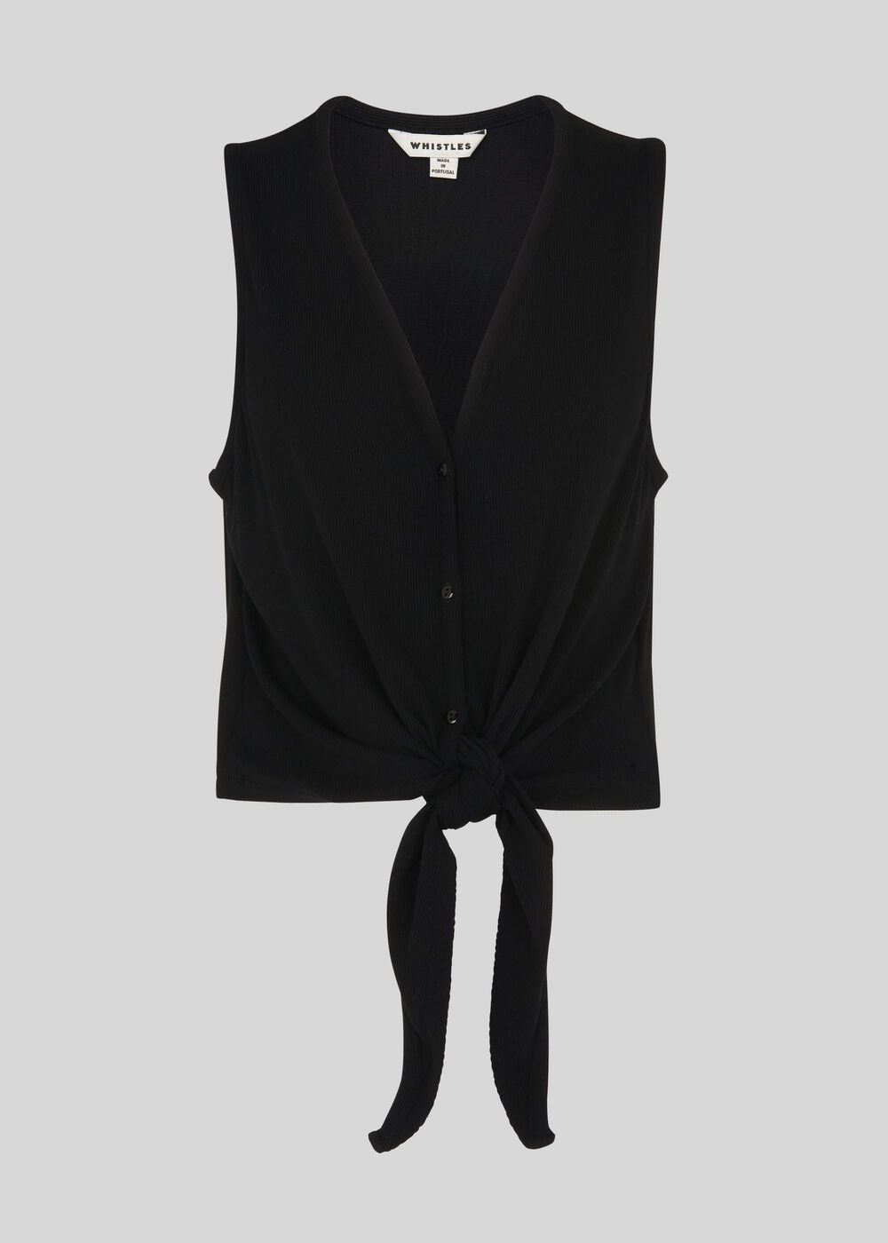 Button Down Tank Top Black