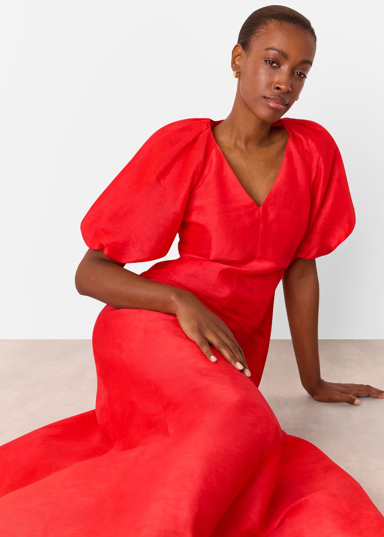 Silk Blend Taffeta Maxi Dress