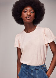 Cotton Frill Sleeve T-Shirt