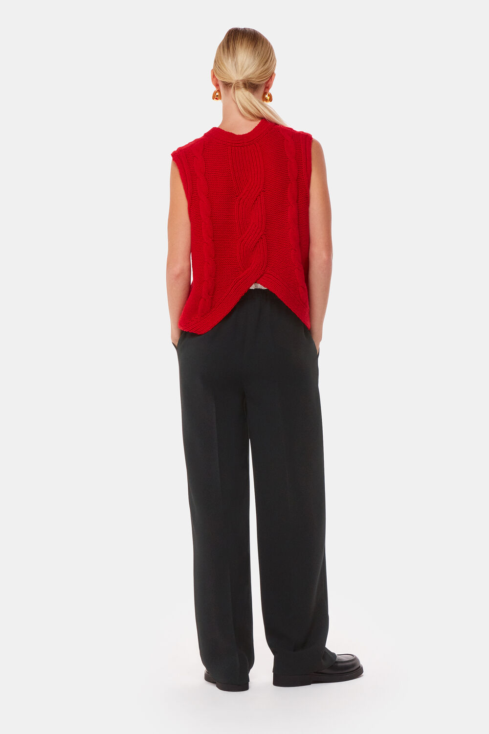 Crepe Waistband Detail Trouser