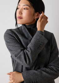 Herringbone Wool Blend Blazer