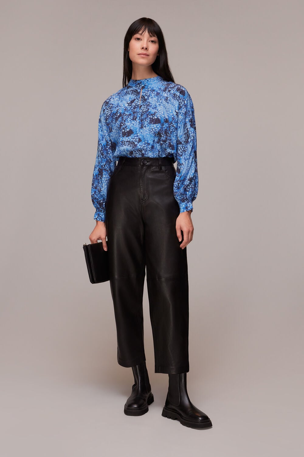 Blue Snow Flurry Silk Top