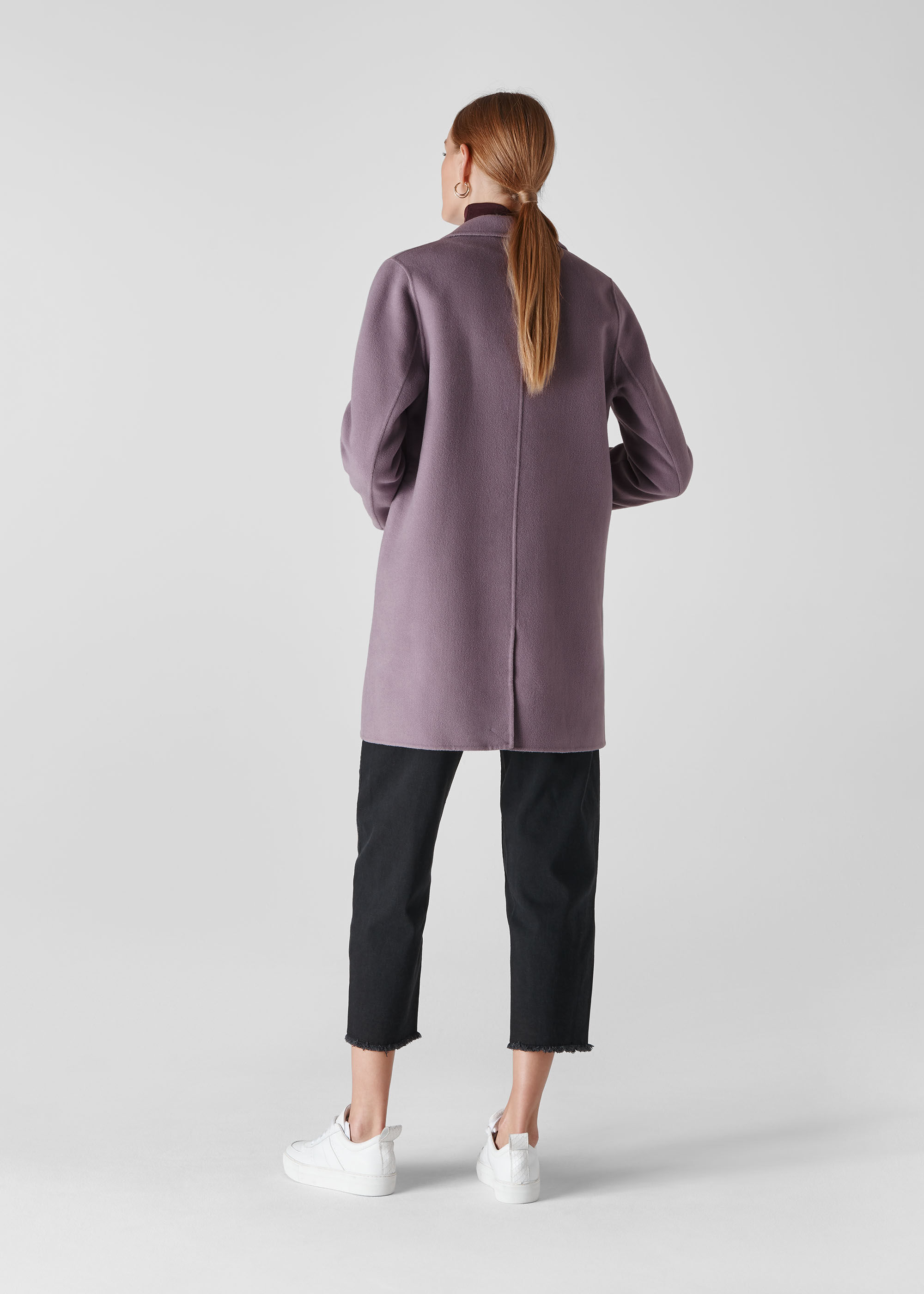 Lilac Double Faced Wool Coat WHISTLES