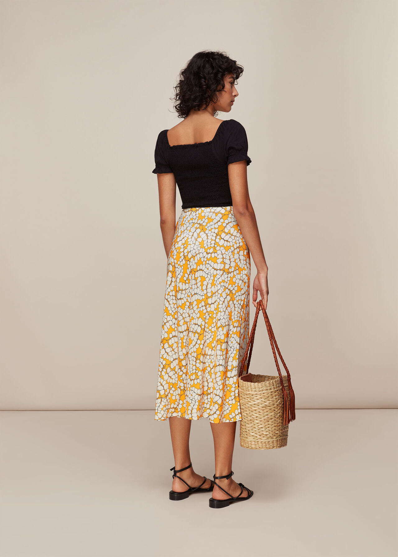 Spring Blossom Silk Skirt