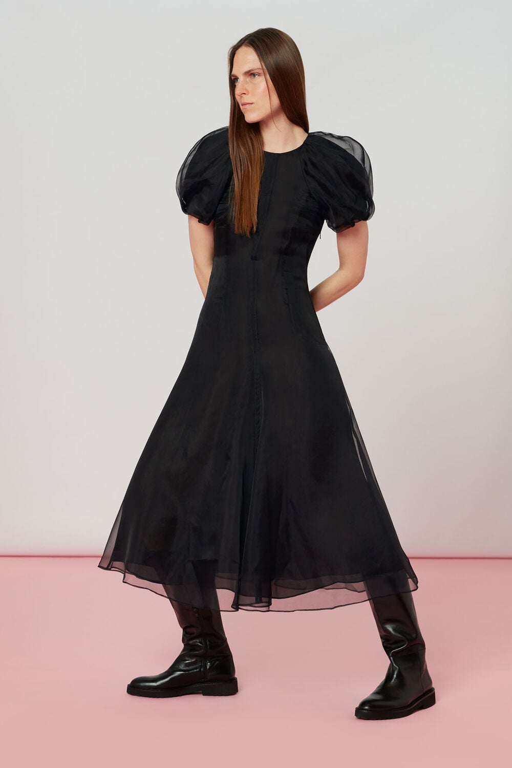 Organza Puff Sleeve Dress