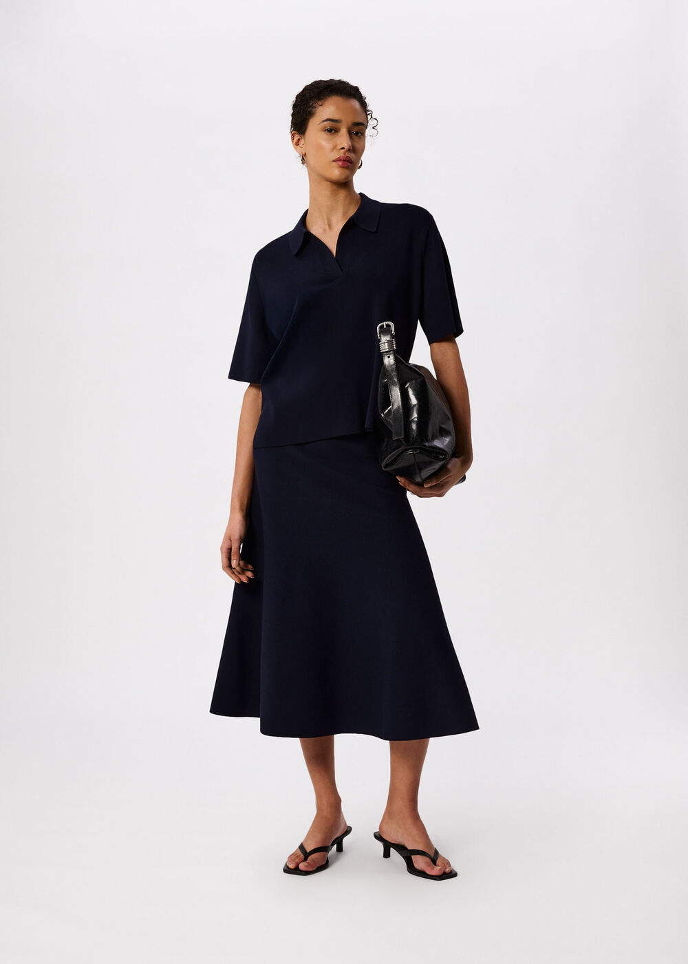 Knitted Ribbed Midi Skirt