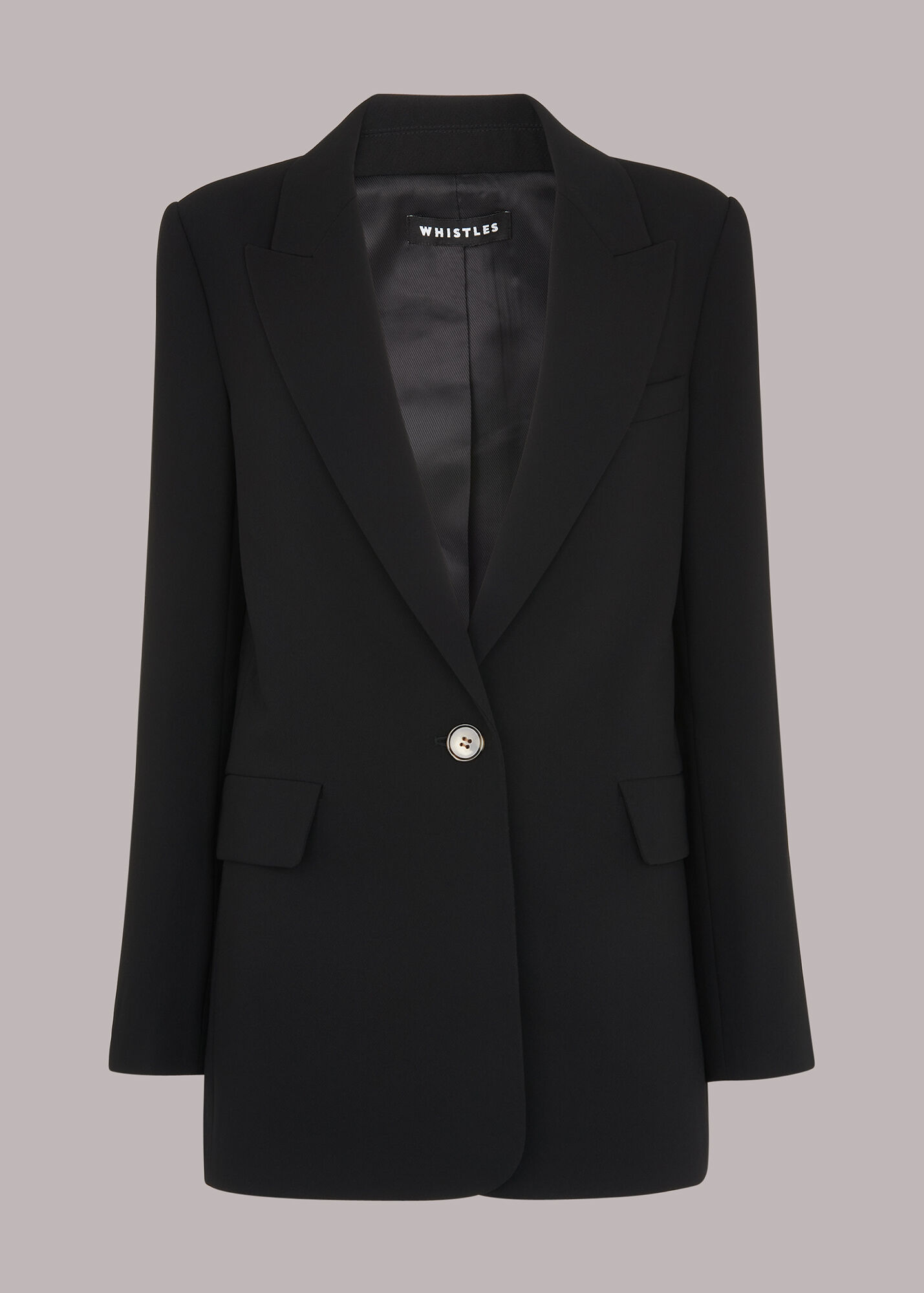 Black Crepe Boyfriend Blazer WHISTLES