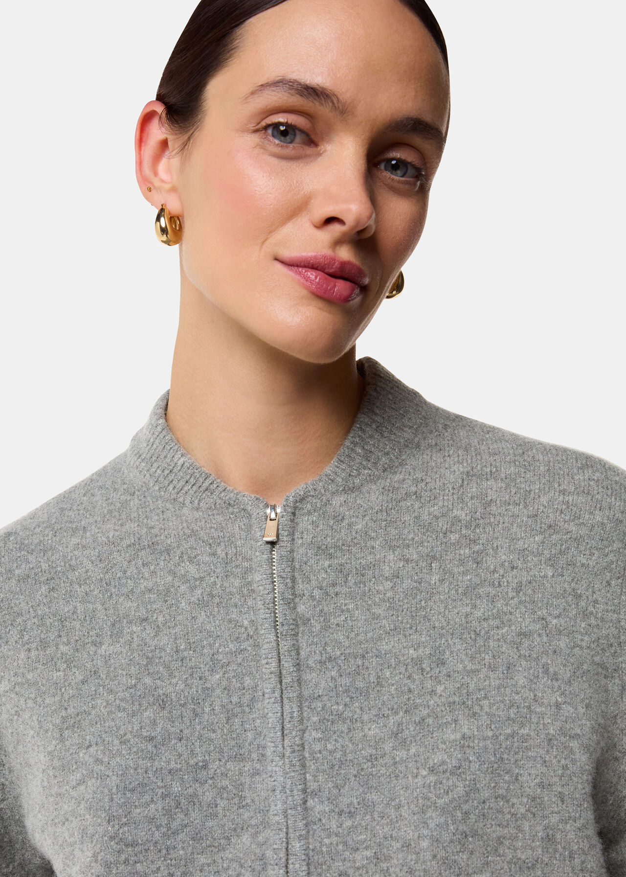 Zip Front Bomber Knit