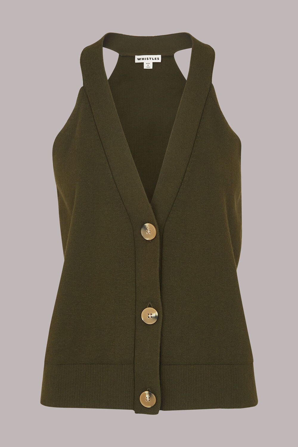 Knitted Button Through Vest