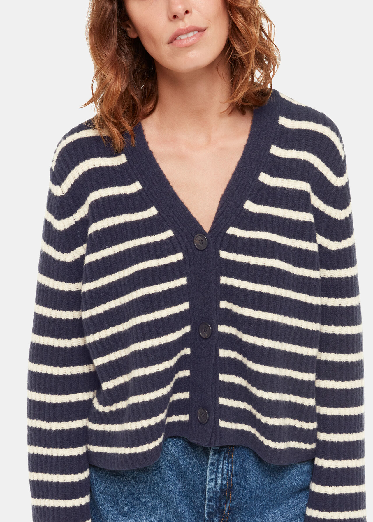 Wool Mix Stripe Cardigan