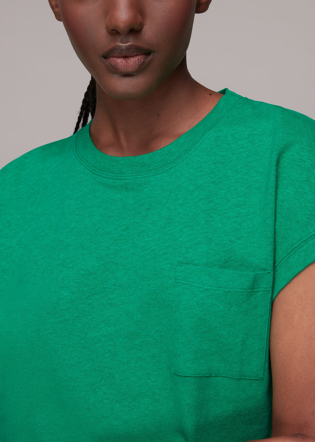 Ember Linen Mix Pocket Tee