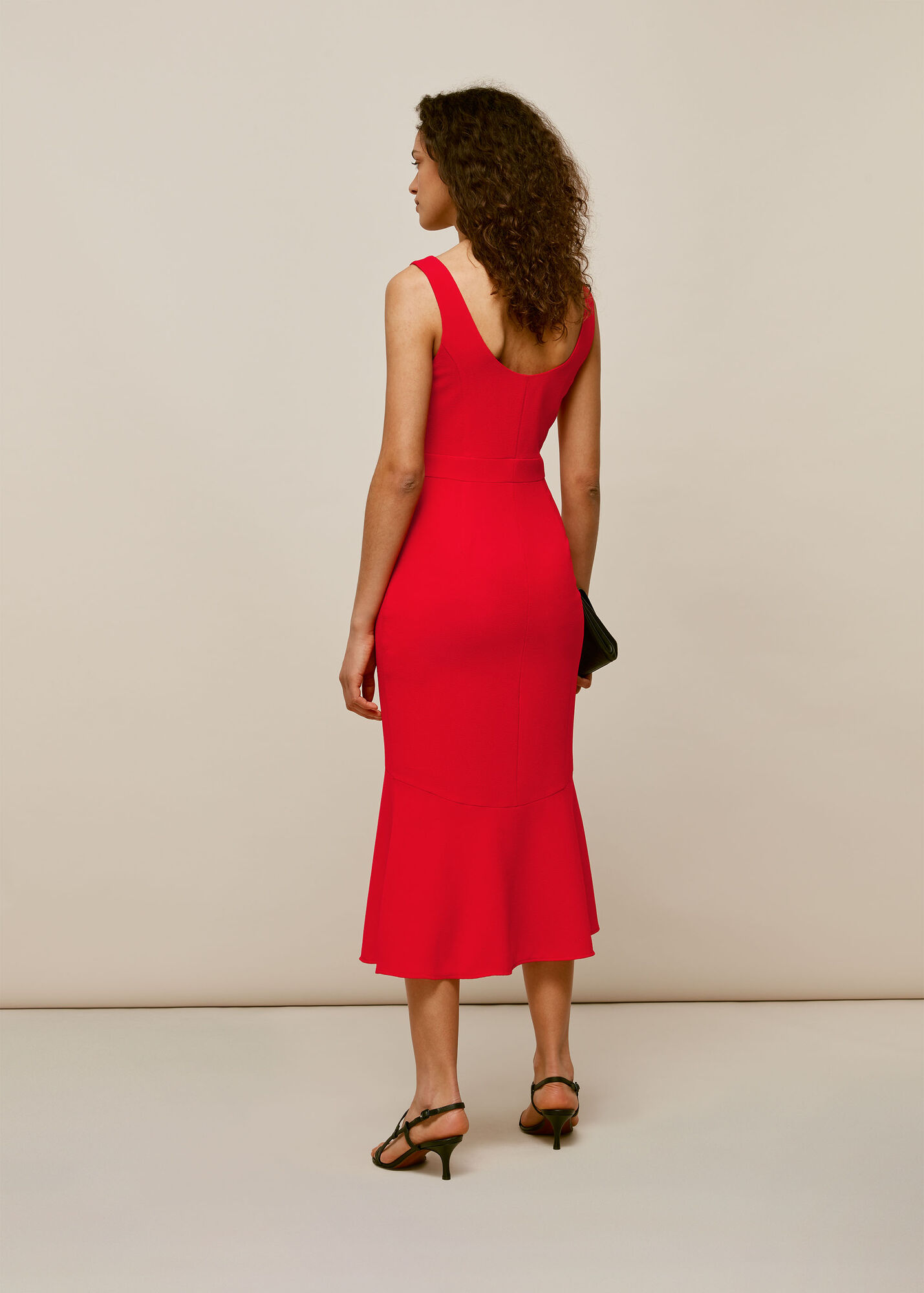 Red Milla Square Neck Dress WHISTLES Whistles UK