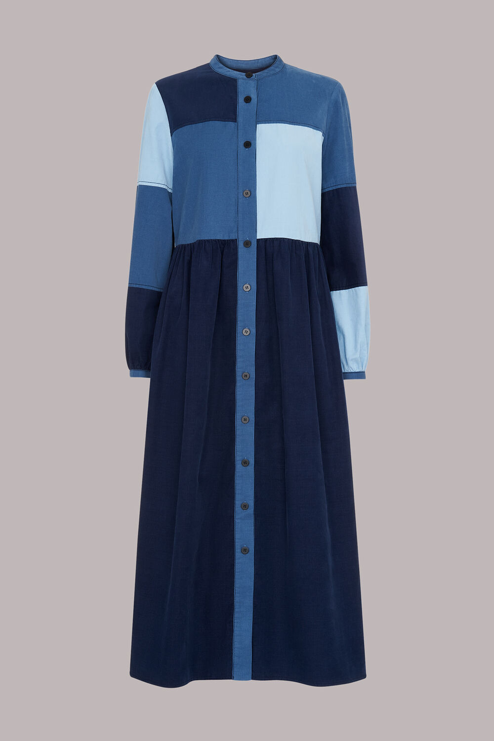 Adi Patchwork Cord Midi Dress