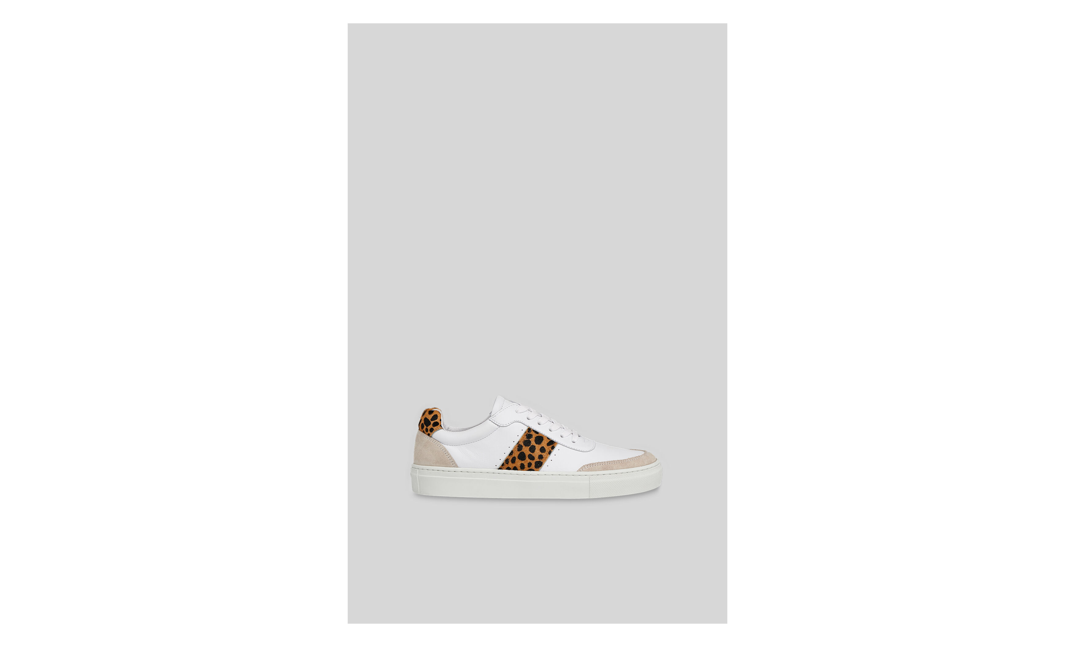 White trainers with shop leopard print stripe