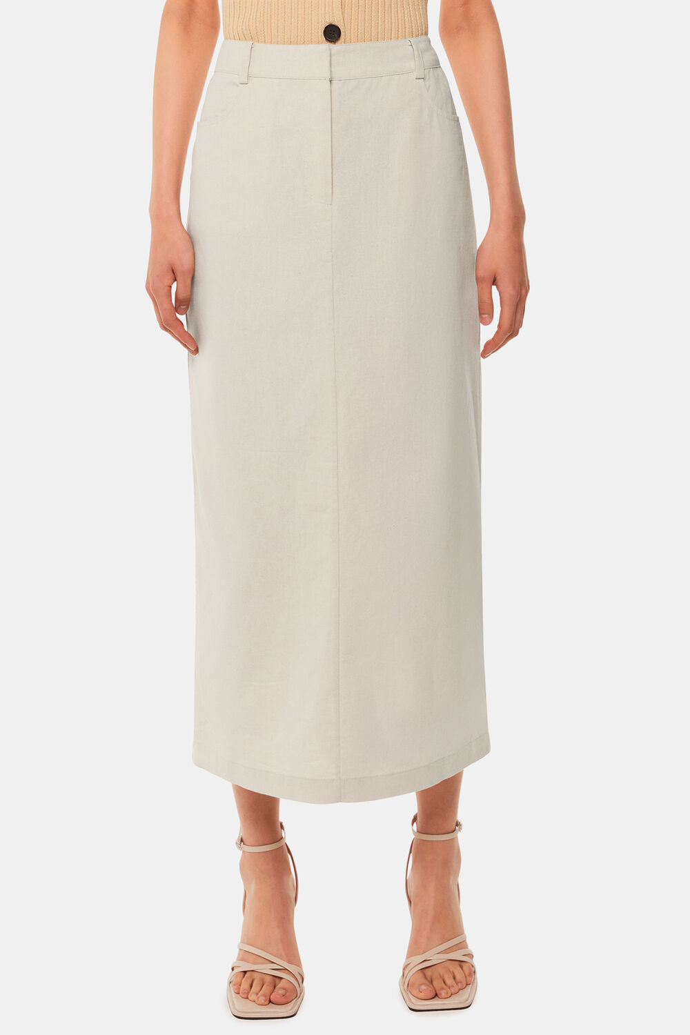 Abigail Linen Blend Midi Skirt