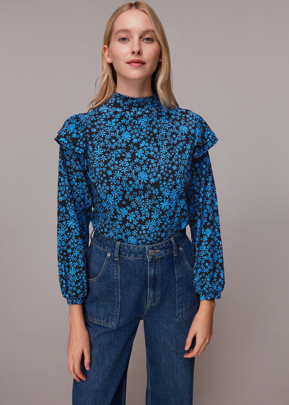 Boho Frill Shoulder Jersey Top