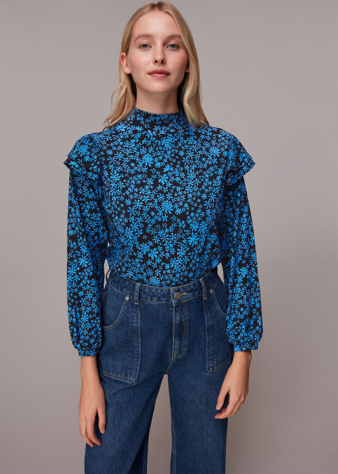 Boho Frill Shoulder Jersey Top