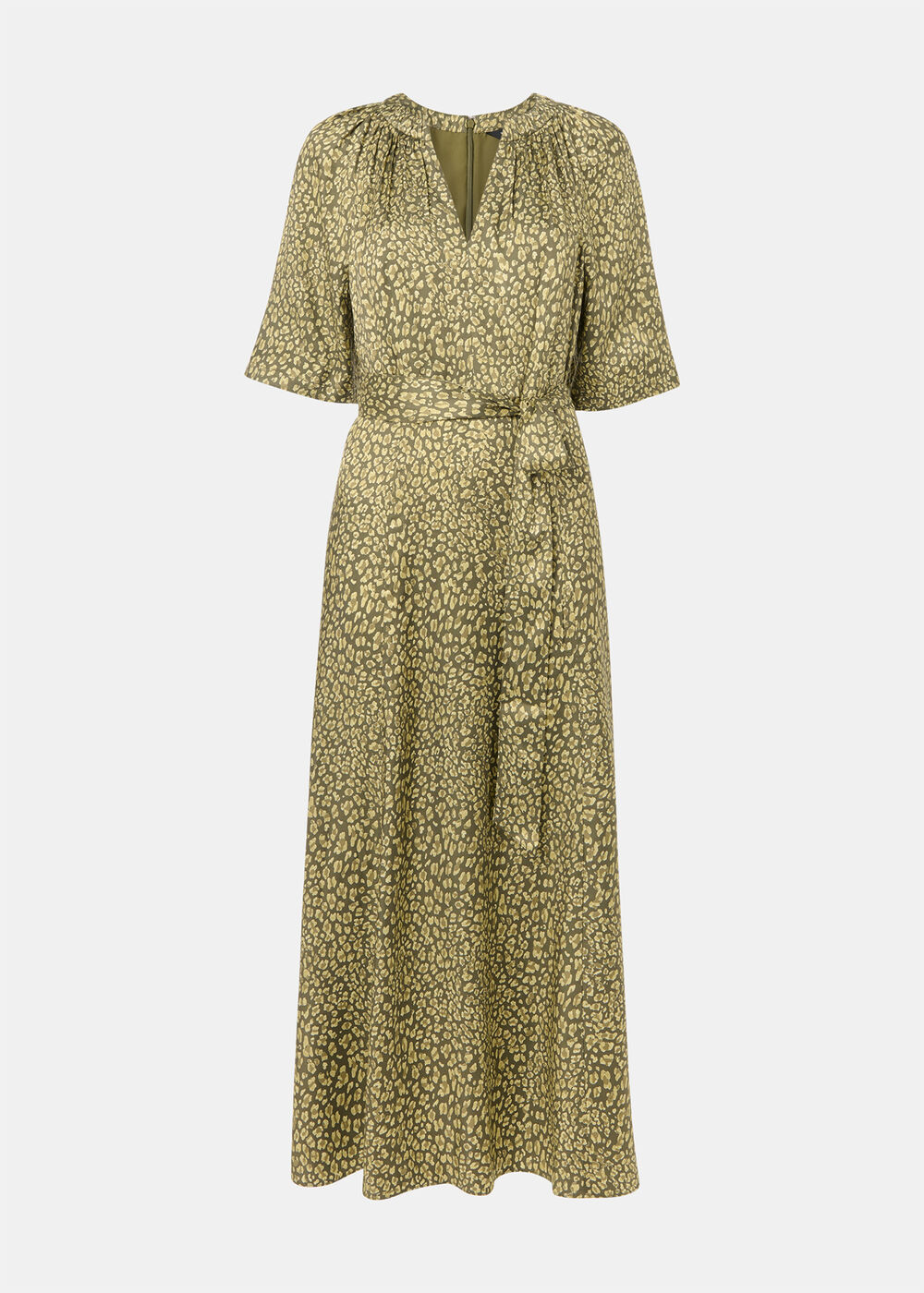 Petite Leopard Viscose Midi Dress