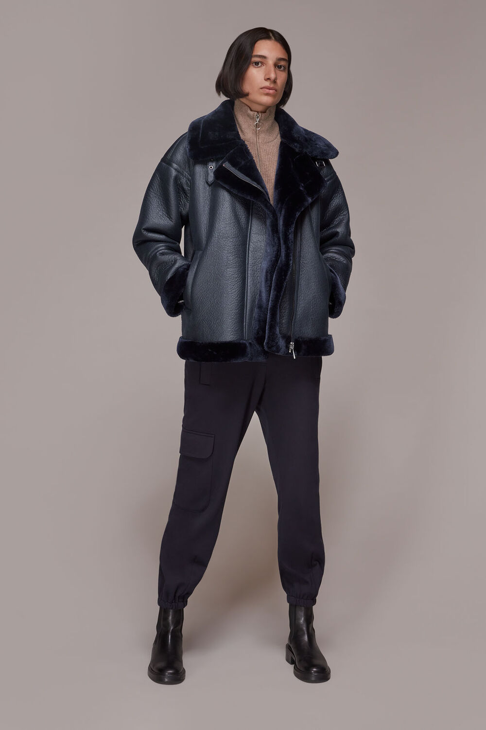 Lauren Faux Fur Biker