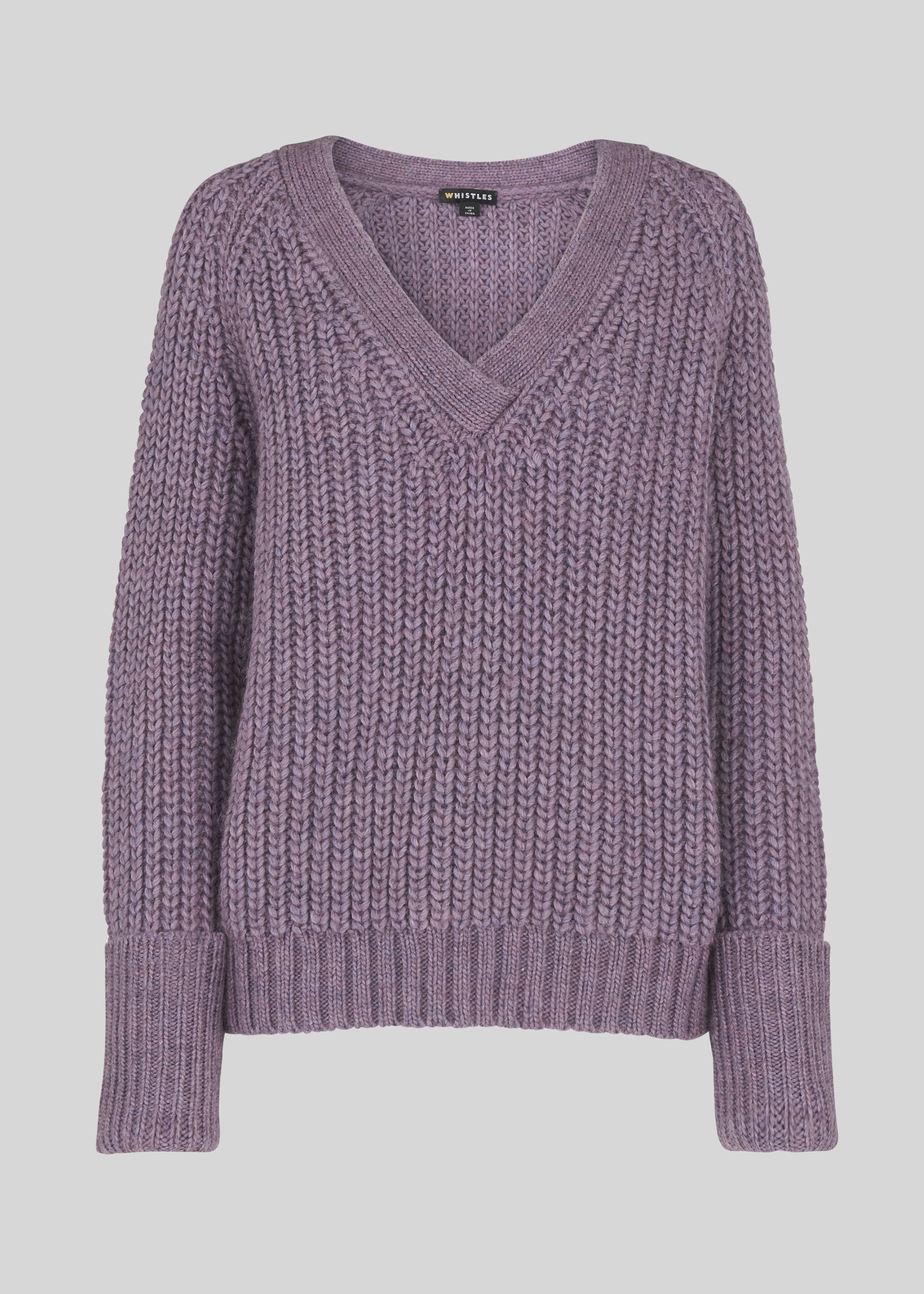 V neck chunky sweater new arrivals