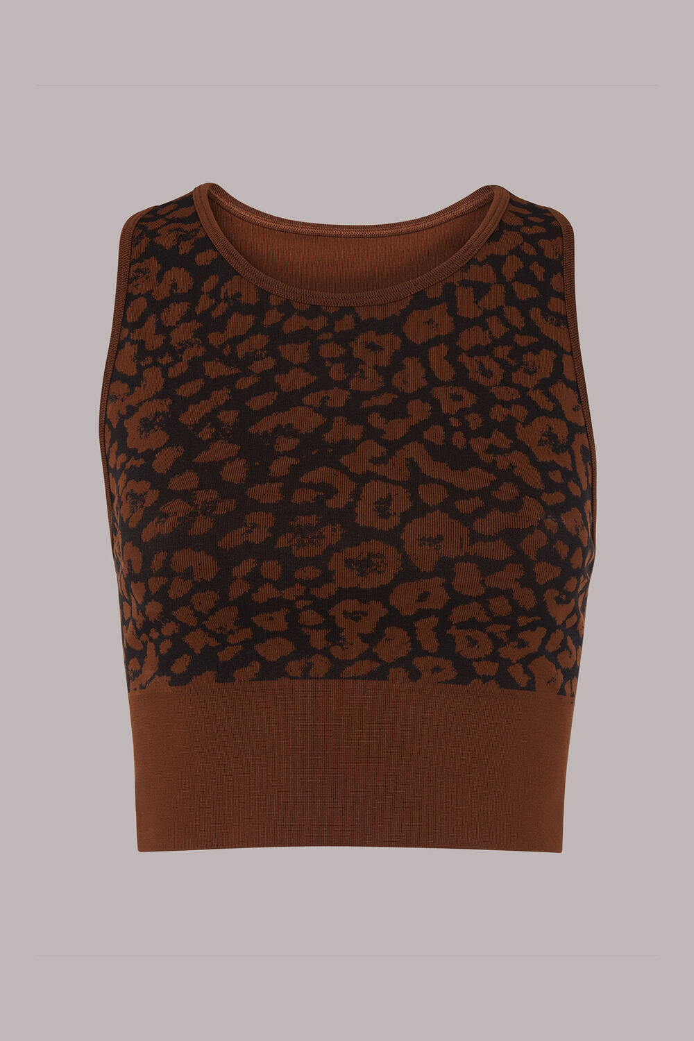 Brown Animal Seamless Sports Bra