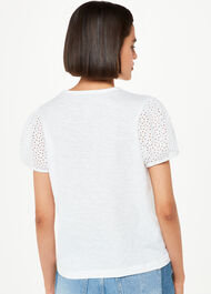 Broderie Puff Sleeve T-Shirt