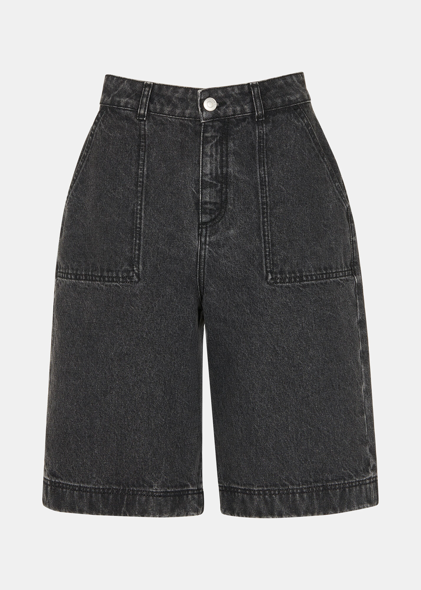 Black Raya Longline Denim Short