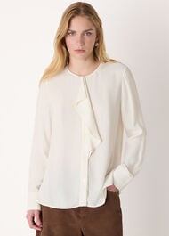 Draped Ruffle Feminine Blouse