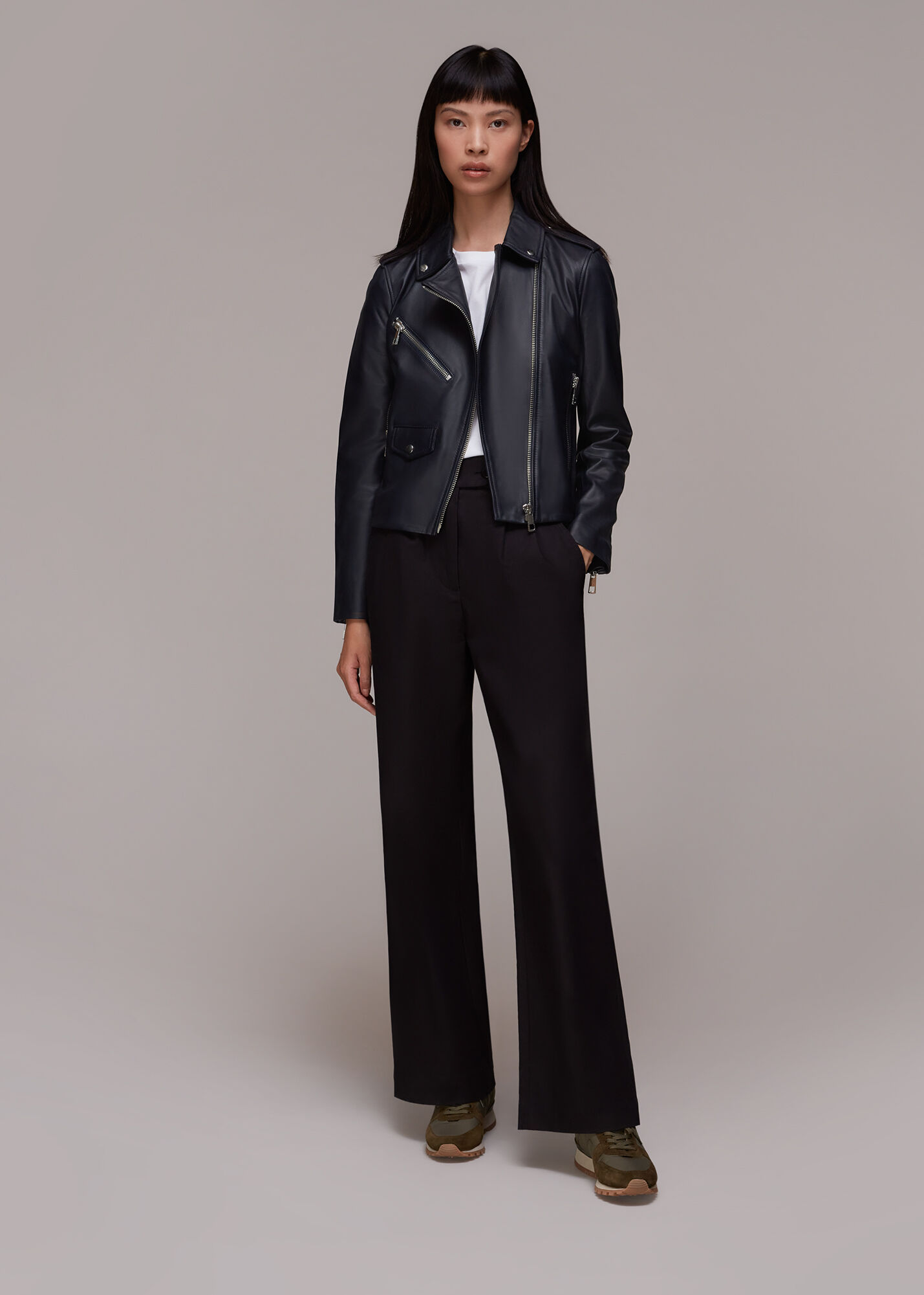 Whistles agnes hotsell leather biker