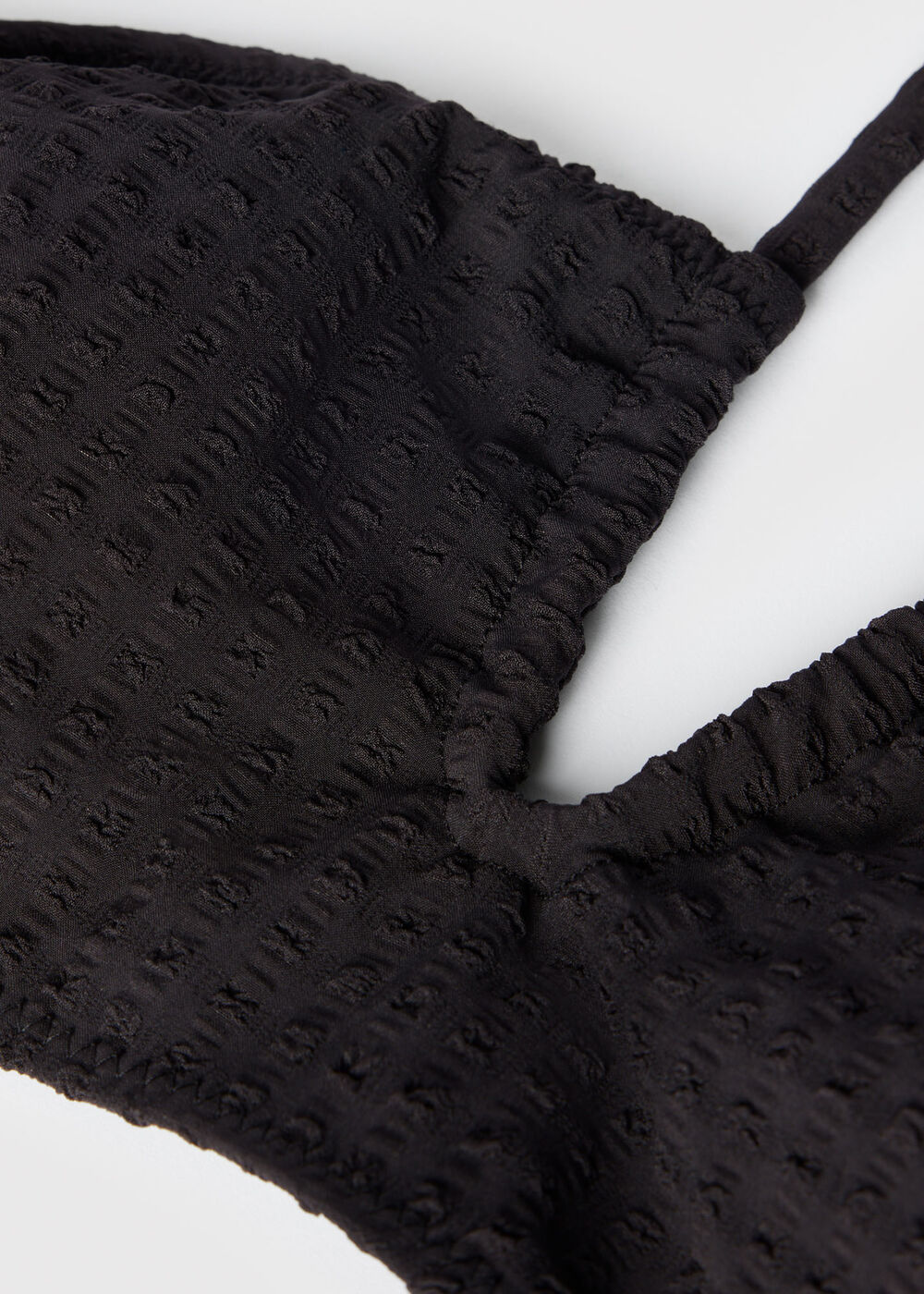 Textured Gingham Bikini Top