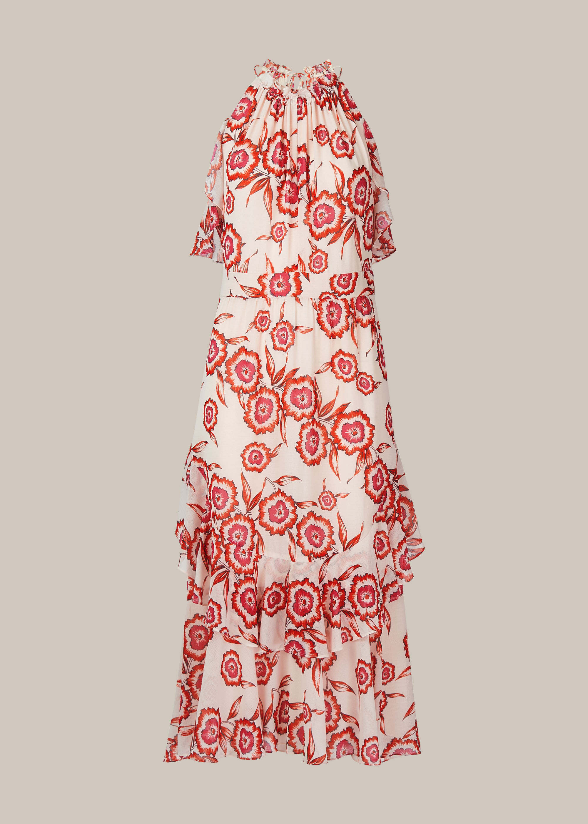 Pink Devina Diagonal Floral Dress