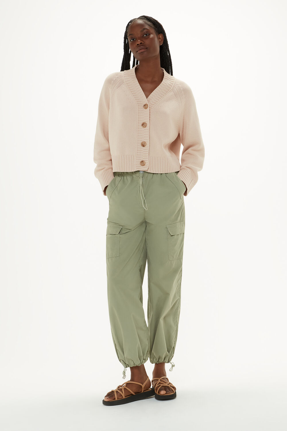 Ribbed Detail Cotton Cardigan