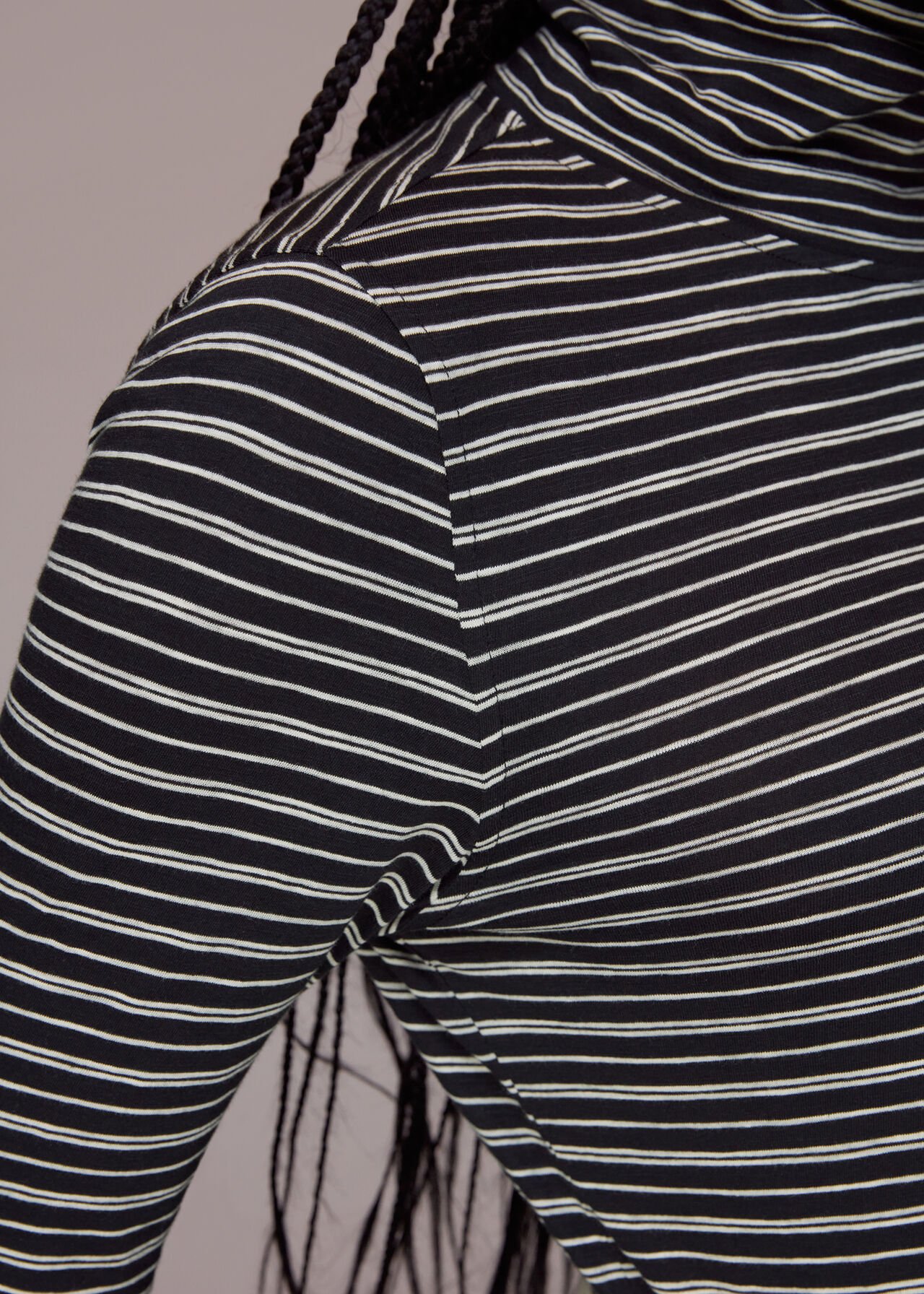 Contrasting Stripe Roll Neck