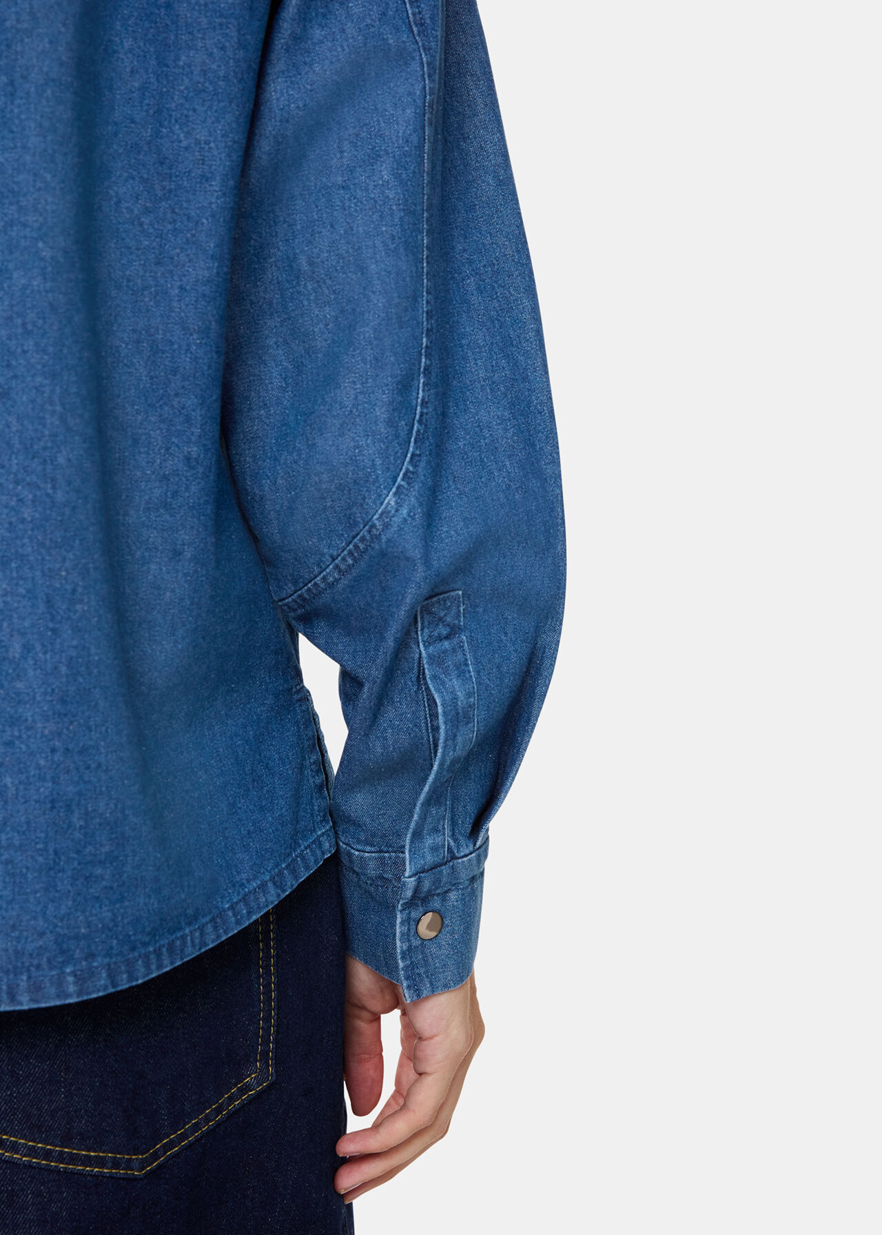 Pintuck Detail Denim Shirt