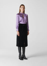 Cora Silk Satin Blouse Lilac