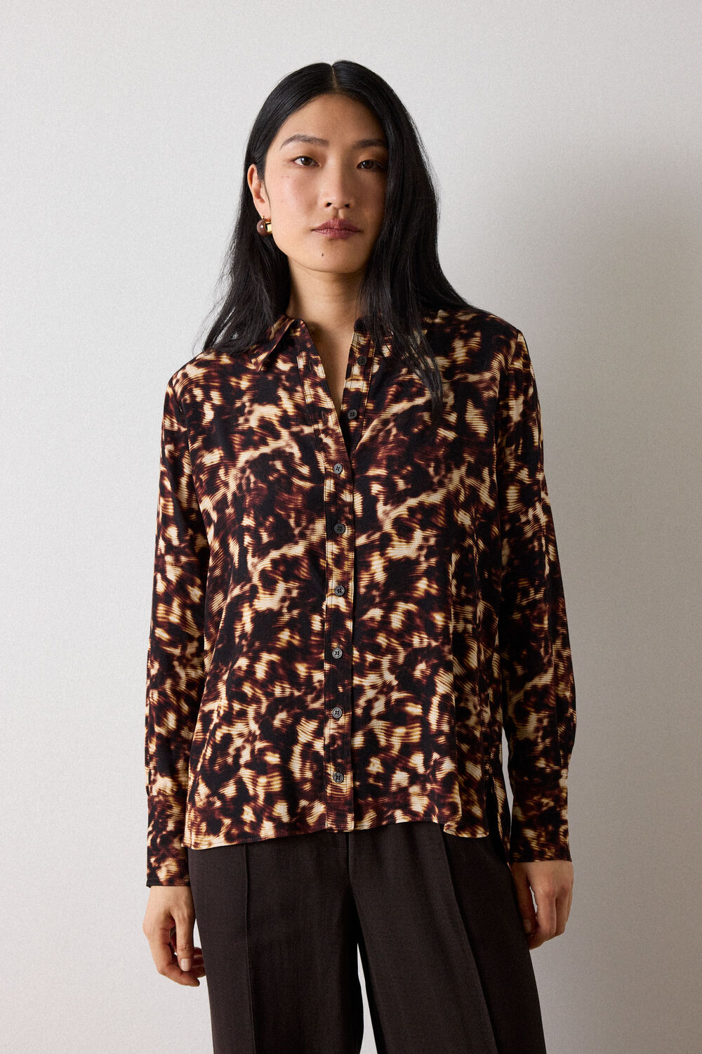 Abstract Animal Viscose Shirt
