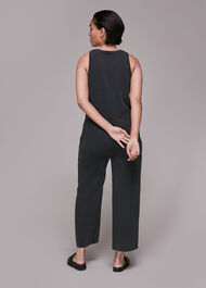 Jersey Button Front Jumpsuit