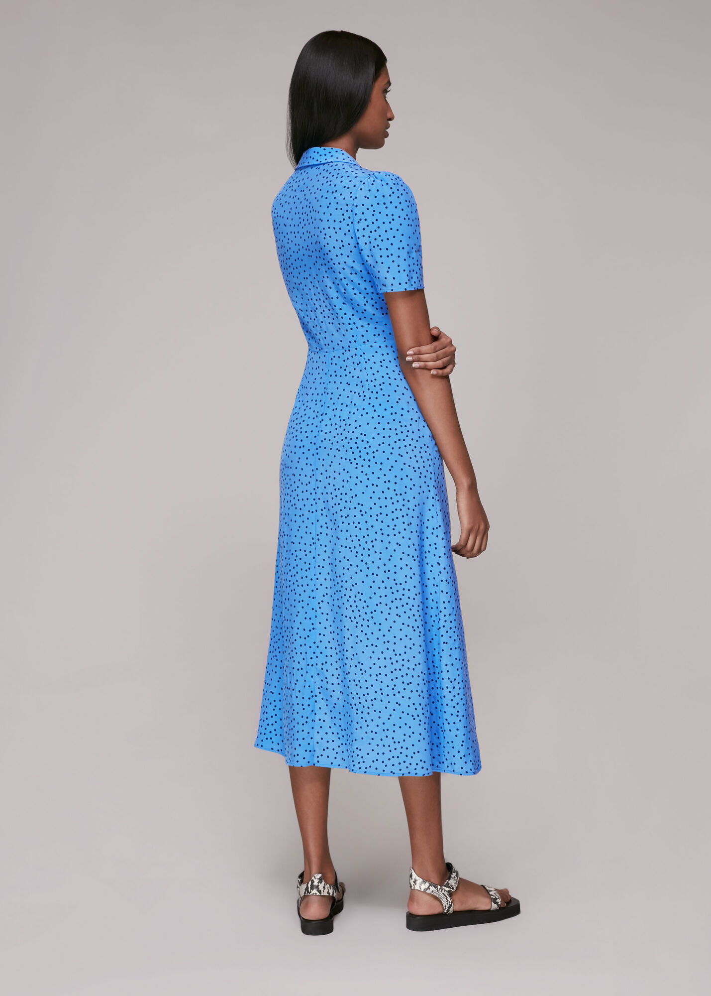 Blue/Multi Rowan Irregular Spot Dress WHISTLES