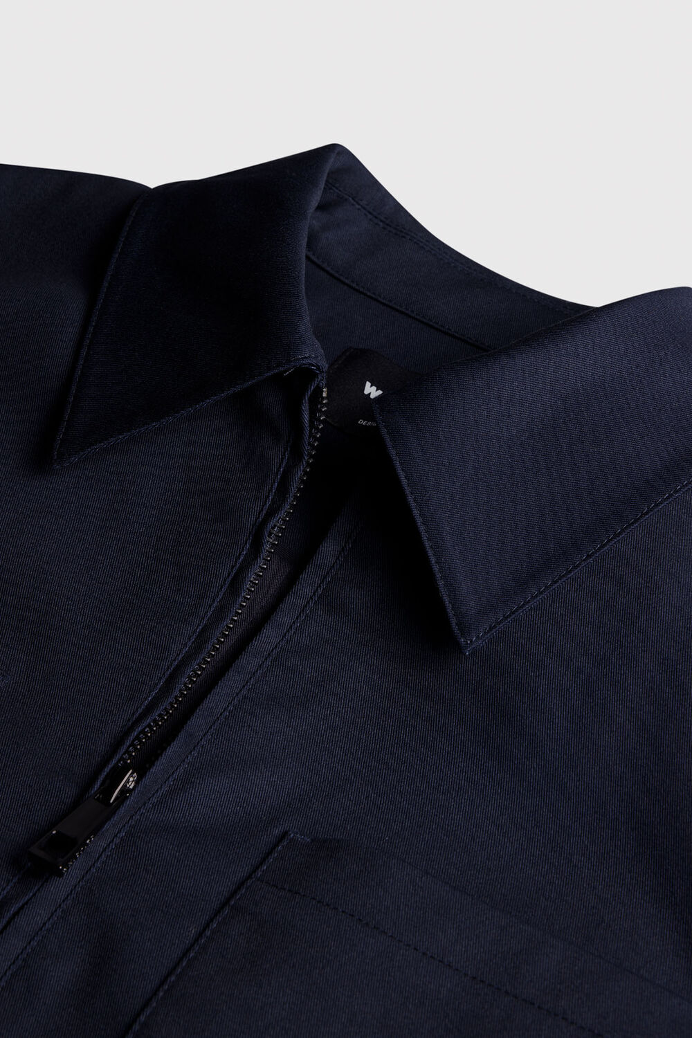 Navy Compact Cotton Cropped Jacket