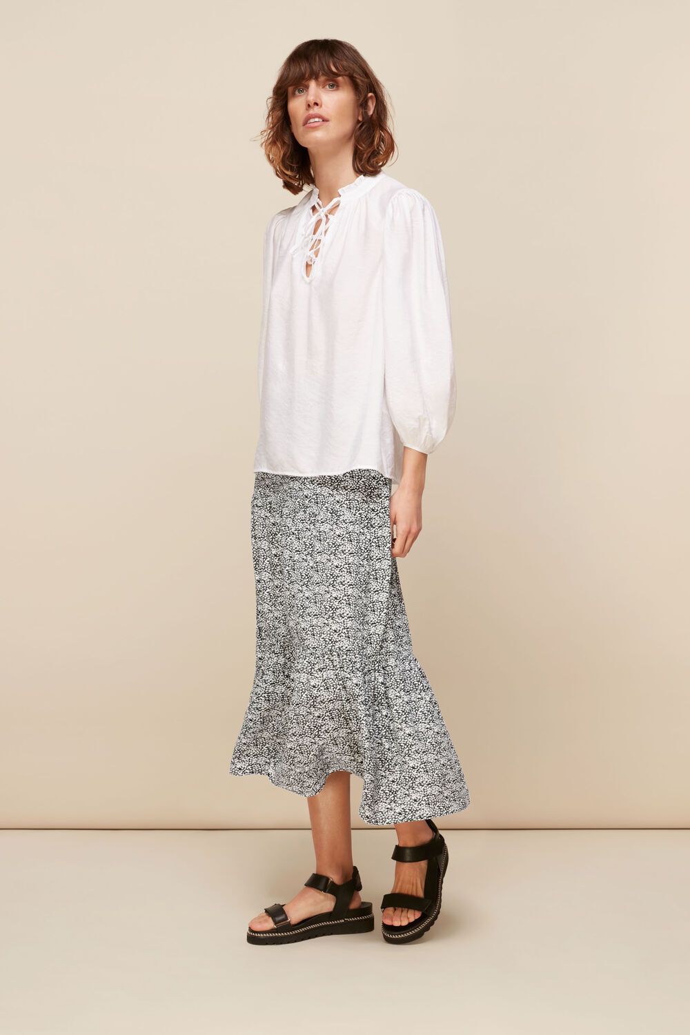 Mixed Animal Tiered Skirt